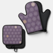 Purple Flowers Ovenwant & Pannenlap Set (Voorkant / Achterkant)