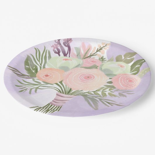 Purple Flowers Papieren Bordje (Gekanteld)