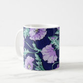 Purple Flowers Patroon Koffiemok (Voorkant links)