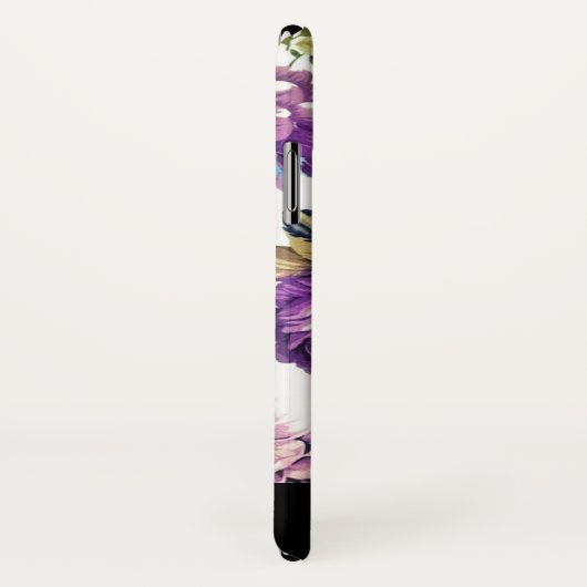 Purple Flowers Patroon met Monogram Case-Mate iPhone Case (Achterkant / rechts)
