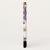 Purple Flowers Patroon met Monogram Case-Mate iPhone Case (Achterkant/links)