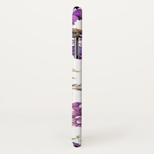 Purple Flowers Patroon met Monogram Case-Mate iPhone Case (Achterkant / rechts)