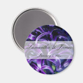 Purple Flowers Personal Wedding Magneet (Voorkant / Achterkant)