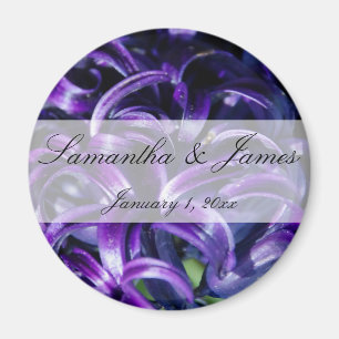 Purple Flowers Personal Wedding Magneet
