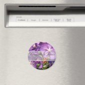Purple Flowers Personal Wedding Magneet (Insitu (Vaatwasser))