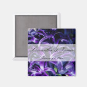 Purple Flowers Personal Wedding Magneet (Voorkant / Achterkant)