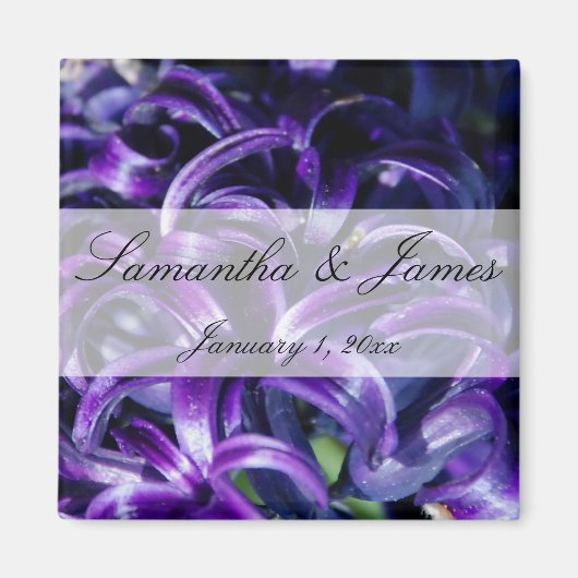 Purple Flowers Personal Wedding Magneet (Voorkant)