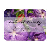 Purple Flowers Personal Wedding Magneet (Horizontaal)