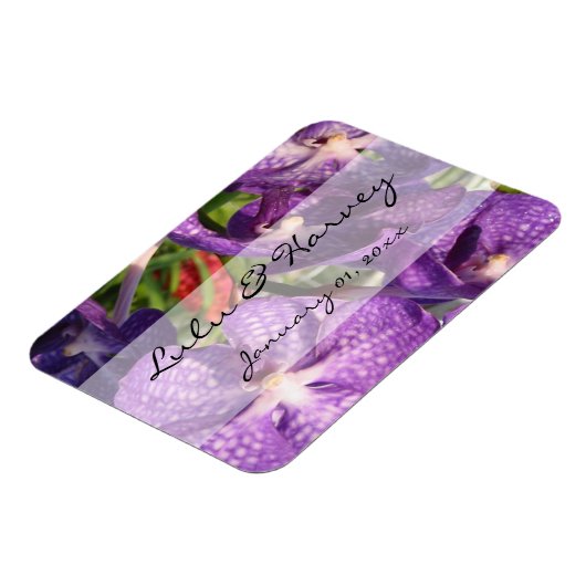 Purple Flowers Personal Wedding Magneet (Linkerzijde)