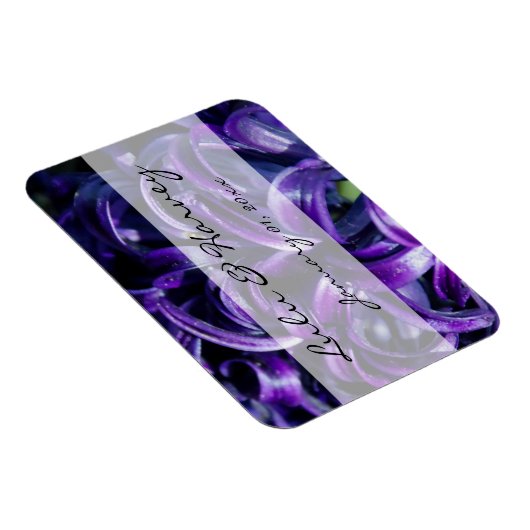 Purple Flowers Personal Wedding Magneet (Rechterzijde)