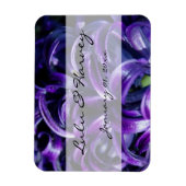 Purple Flowers Personal Wedding Magneet (Verticaal)