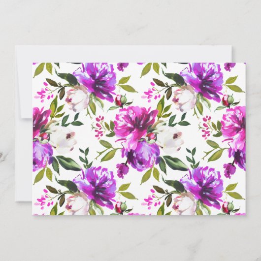 Purple Flowers Photo Baptisme Hartelijk dank Kaart (Achterkant)