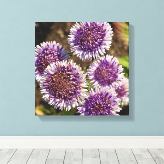 Purple Flowers Photo Single Canvas Afdruk (Insitu (Houten vloer))