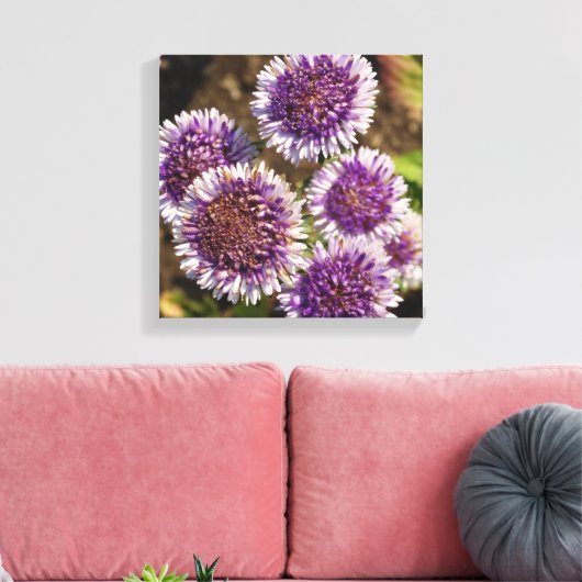 Purple Flowers Photo Single Canvas Afdruk (Insitu (Woonkamer))