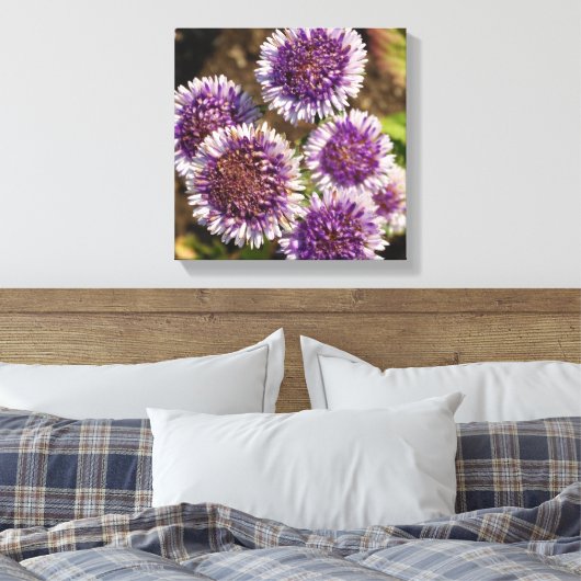 Purple Flowers Photo Single Canvas Afdruk (Insitu (Slaapkamer))