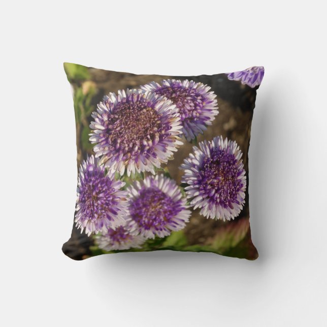 Purple Flowers Photo Throw Cushion Kussen (Voorkant)