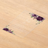 Purple Flowers, Plum Flowers, Boho, Baby shower Acryl Uitnodigingen (Laagn)