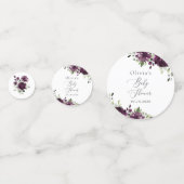 Purple Flowers, Plum Flowers, Boho, Baby shower Confetti (Voorkanten)