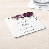 Purple Flowers, Plum Flowers, Boho, Baby shower Kartonnen Onderzetters (Schuin)