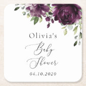 Purple Flowers, Plum Flowers, Boho, Baby shower Kartonnen Onderzetters (Voorkant)