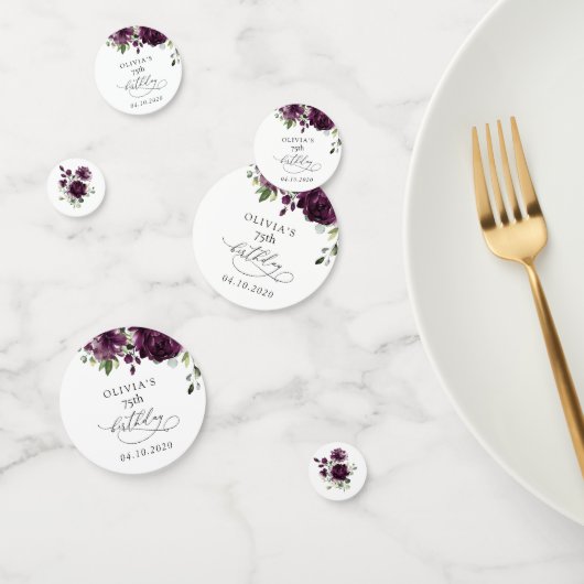 Purple Flowers, Plum Flowers, Boho, Birthday Confetti (Groep)