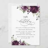 Purple Flowers, Plum Flowers, Boho, Birthday Kaart (Voorkant)