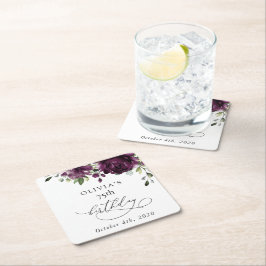 Purple Flowers, Plum Flowers, Boho, Birthday Kartonnen Onderzetters