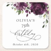 Purple Flowers, Plum Flowers, Boho, Birthday Kartonnen Onderzetters (Voorkant)