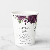 Purple Flowers, Plum Flowers, Boho, Birthday Papieren Bekers (Voorkant)