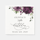 Purple Flowers, Plum Flowers, Boho, Birthday Servet (Voorkant)