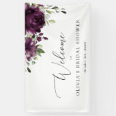 Purple Flowers, Plum Flowers, Boho, Bridal Welcome Spandoek (Verticaal)