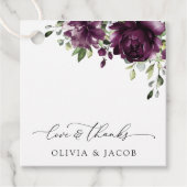 Purple Flowers, Plum Flowers, Boho, Floral Wedding Bedankjes Labels (Voorkant)