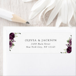 Purple Flowers, Plum Flowers, Boho, Floral Wedding Etiket