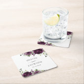 Purple Flowers, Plum Flowers, Boho, Floral Wedding Kartonnen Onderzetters (Insitu)