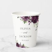Purple Flowers, Plum Flowers, Boho, Floral Wedding Papieren Bekers (Voorkant)