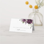 Purple Flowers, Plum Flowers, Boho, Floral Wedding Plaatskaartje (Voorkant)