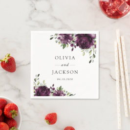 Purple Flowers, Plum Flowers, Boho, Floral Wedding Servet