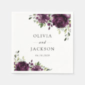 Purple Flowers, Plum Flowers, Boho, Floral Wedding Servet (Voorkant)