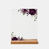 Purple Flowers, Plum Flowers, Boho, Momosa Bar Acryl Bord (Voorkant)