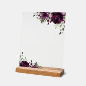 Purple Flowers, Plum Flowers, Boho, Momosa Bar Acryl Bord (Hoek)