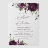 Purple Flowers, Plum Flowers, Boho, Sweet 16 Vellum Uitnodigingen (Voorkant)