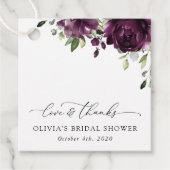 Purple Flowers, Plum Flowers, Boho, Vrijgezellenfe Bedankjes Labels (Voorkant)