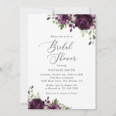 Purple Flowers, Plum Flowers, Boho, Vrijgezellenfe Kaart (Voorkant)