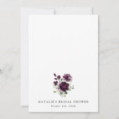 Purple Flowers, Plum Flowers, Boho, Vrijgezellenfe Kaart (Achterkant)