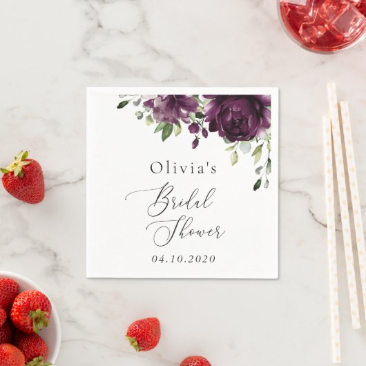 Purple Flowers, Plum Flowers, Boho, Vrijgezellenfe Servet (Insitu)