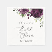 Purple Flowers, Plum Flowers, Boho, Vrijgezellenfe Servet (Voorkant)