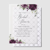 Purple Flowers, Plum Flowers, Boho, Vrijgezellenfe Vellum Uitnodigingen (Offset (Uitnodiging))