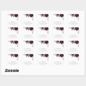 Purple Flowers, Plum Flowers, Boho, Vrijgezellenfe Vierkante Sticker (Vel)