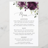 Purple Flowers, Plum Flowers, Bridal Shower Menu (Voorkant)