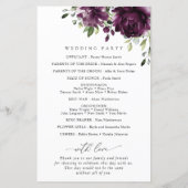 Purple Flowers, Plum Flowers, Wedding Program (Achterkant)